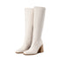 DAMEN CHUNKY HEEL GOGO STIEFEL – KNIEHOHE QUADRATISCHE ZEHENSTUMPF
